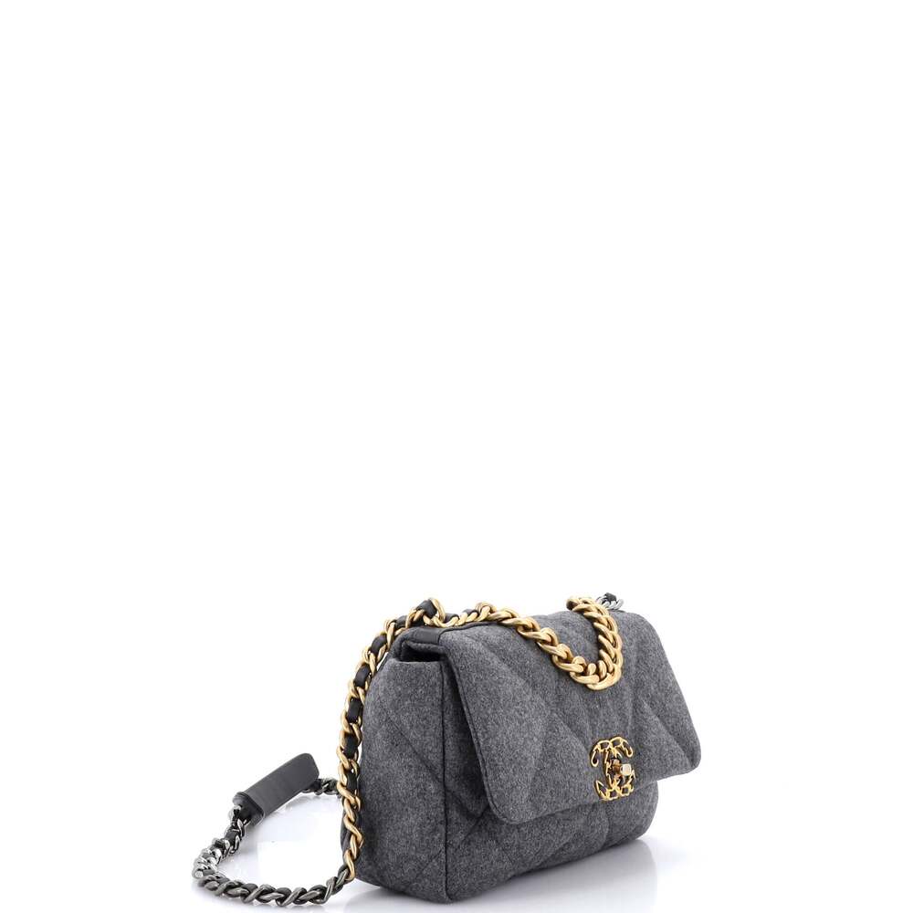Chanel 19 Flap Bag Quilted Wool Medium #259170C49B - Picture 2 of 6